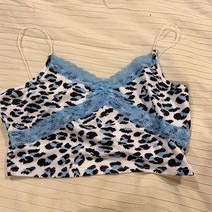 💜3for$15 Blue Leopard and lace cami